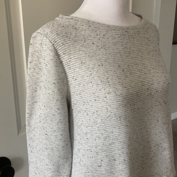 LOFT petite medium top 3/4 sleeves layered look ribbed - Picture 7 of 12